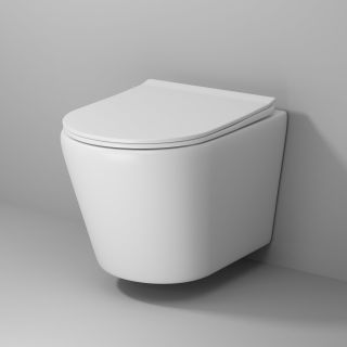 Подвесной унитаз Grossman Торнадо GR-4478MS белый матовый безободковый с тонкой крышкой